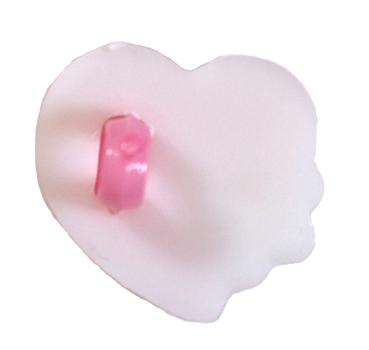 Kids buttons as hearts out plastic in pink dark pink 15 mm 0,59 inch